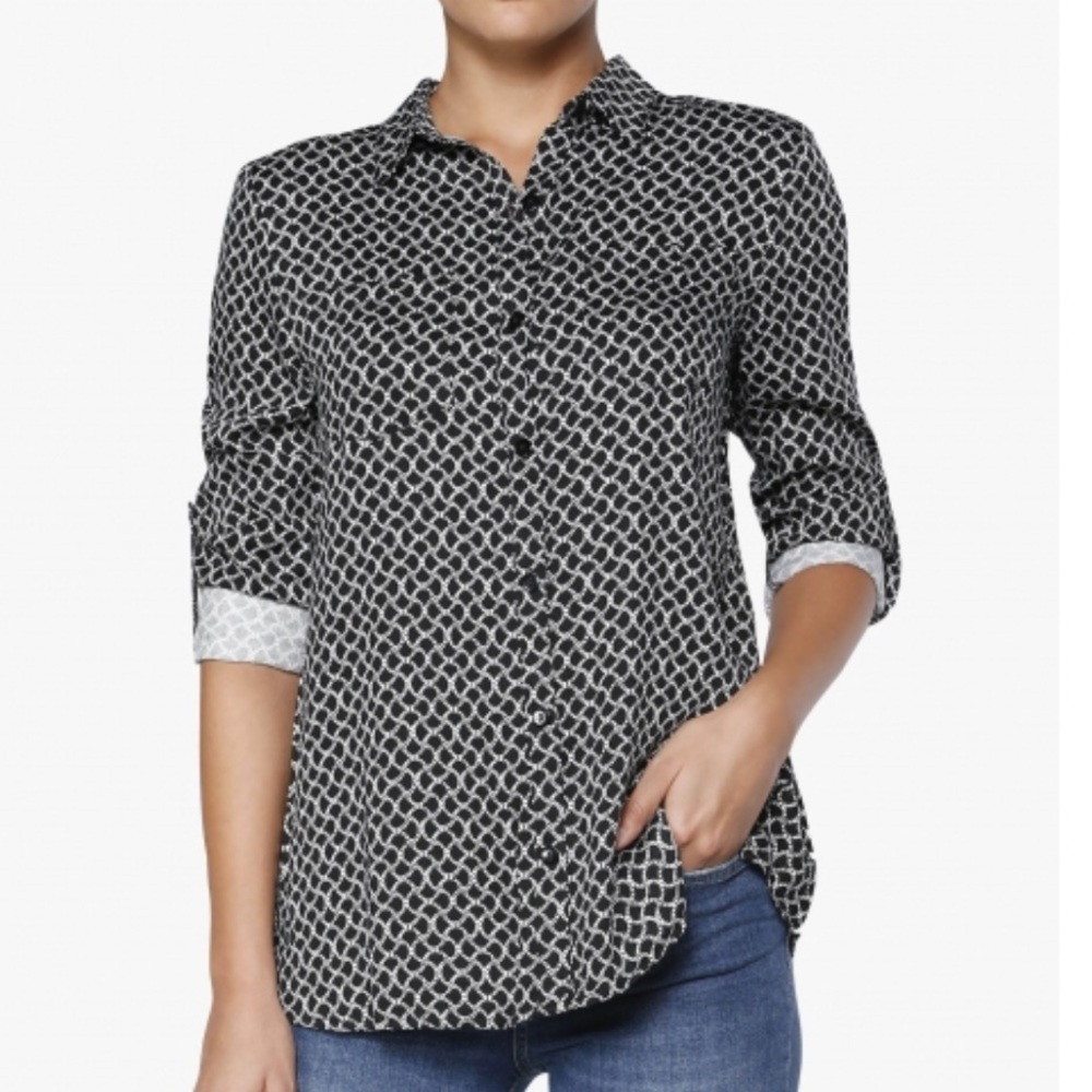 Minkpink game time button up blouse shirt 👚
